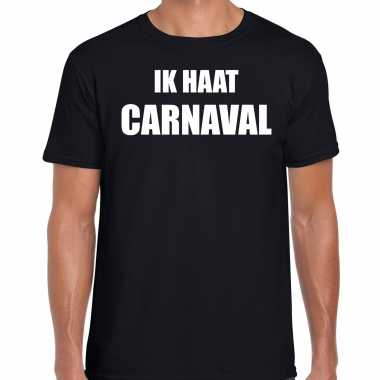 Ik haat carnaval verkleed t shirt / carnavalpak zwart voor heren