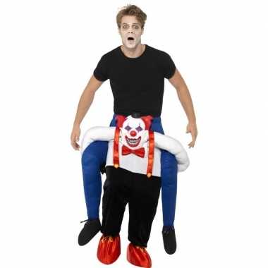 Instapcarnavalpak enge horror clown voor volwassenen