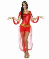 Carnaval feest arabische buikdanseres verkleedcarnavalpak rood voor dames