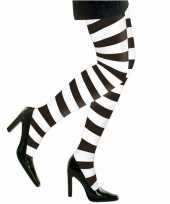 Carnavalpak halloween wit zwarte heksen panties maillots verkleedaccessoire voor dames