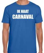 Ik haat carnaval verkleed t shirt carnavalpak blauw voor heren