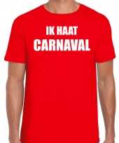 Ik haat carnaval verkleed t shirt carnavalpak rood voor heren