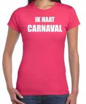 Ik haat carnaval verkleed t shirt carnavalpak roze voor dames
