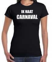 Ik haat carnaval verkleed t-shirt carnavalpak zwart voor dames