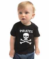 Piraten carnavalpak shirt zwart voor babys