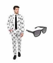 Verkleed stormtrooper print net heren carnavalpak maat 52 xl met gratis zonnebril
